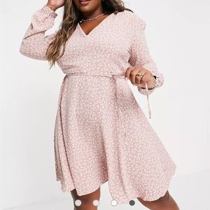 ASOS Curve Pink A-Line Dress NWOT 16